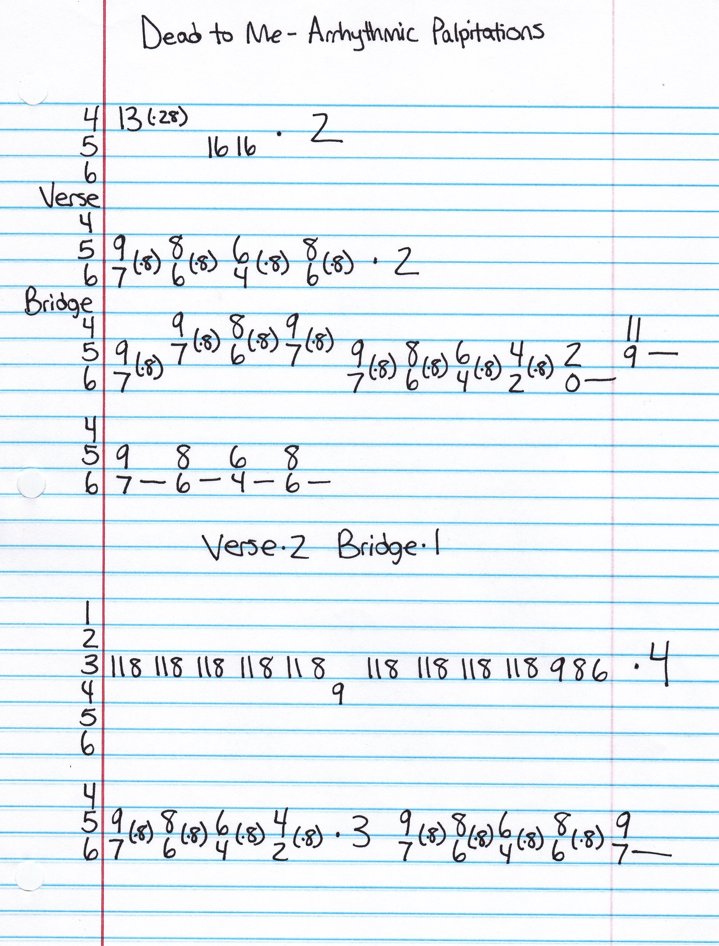 High quality guitar tab for Arrhythmic Palpitations by Dead To Me off of the album Little Brother EP. ***Complete and accurate guitar tab!***